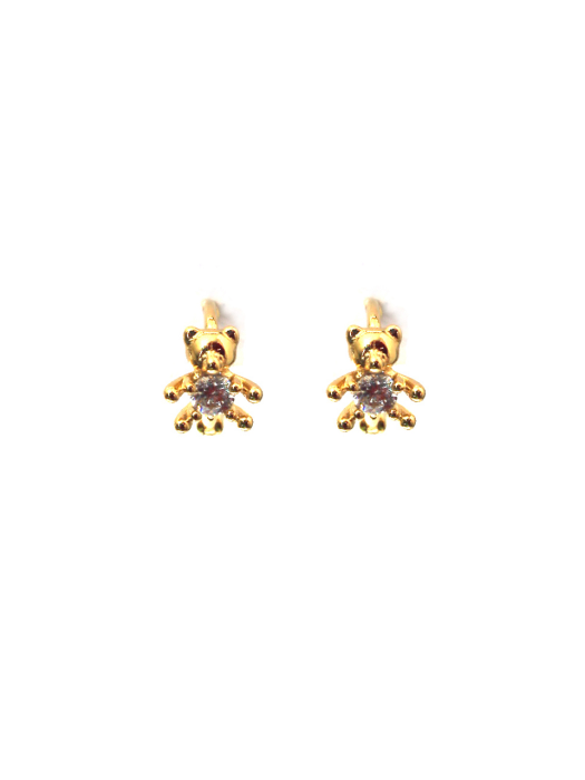 [Silver925] LU118 teddy bear cubic earrings