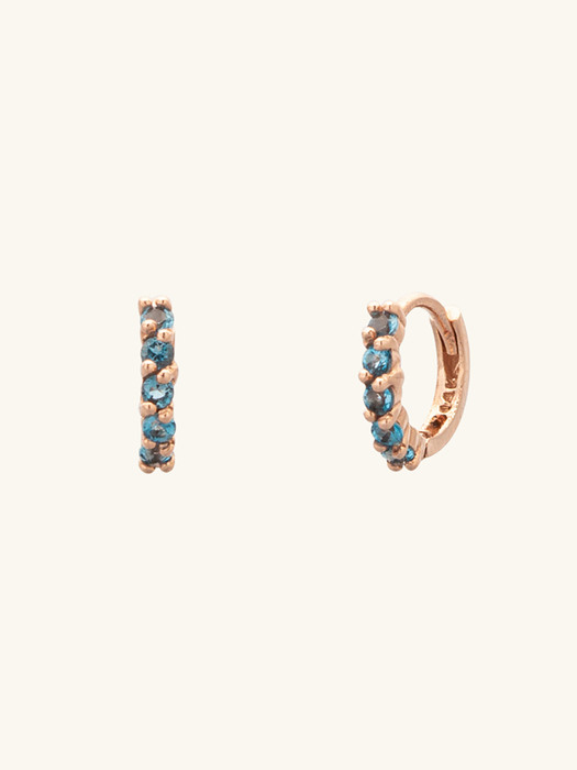[단독] 14k gold Blue topaz stone mini onetouch earring (14k 골드) b08