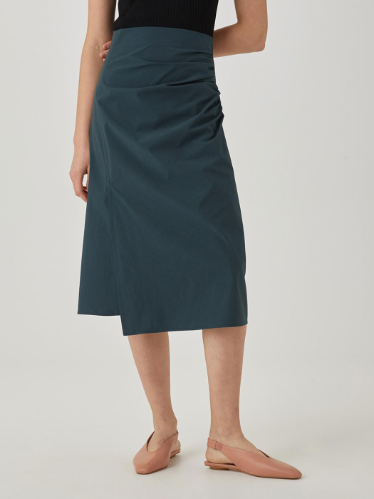 Draped Slit Skirt [DEEP GREEN] JYSK1B903E3