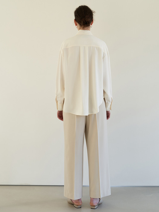 TOS CREPE TUCK SHIRT IVORY