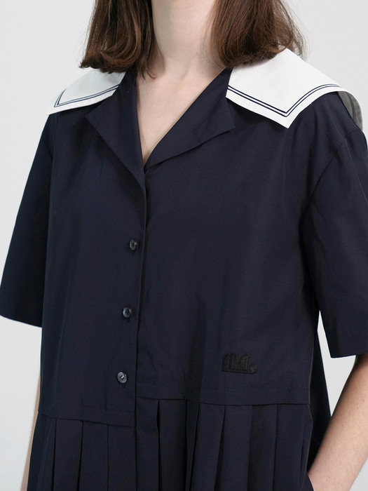 Sailor-collar Pleats Dress (For WOMEN) _QWDAX21310NYX