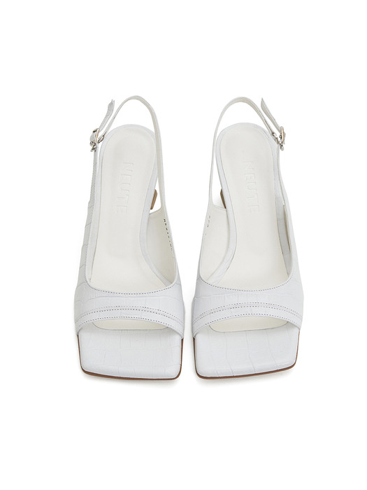 60mm Roxanne Square Toe Sandal (White)