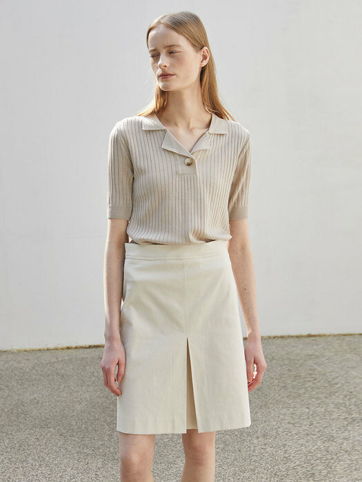 Folded Comfort Skirt - Beige