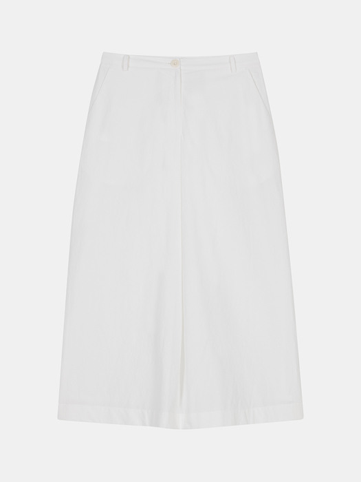 cotton long a-line skirt (ivory)
