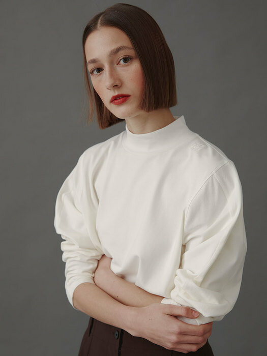 Timo High Neck Long Sleeves T-shirt_White