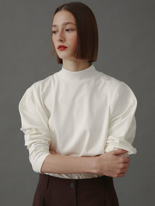 Timo High Neck Long Sleeves T-shirt_White