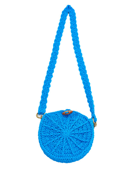 HANDMADE CROCHET TAMBOURINE BAG_[S.BLUE]