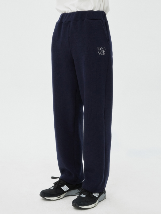 TYPO LOGO KNIT PANTS-NAVY