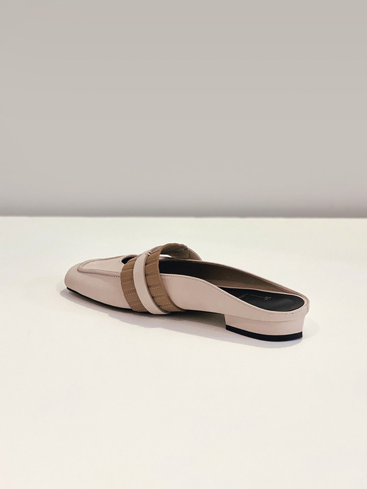 Scalda 2cm Mules_Striped Beige & N. Powdery Pink