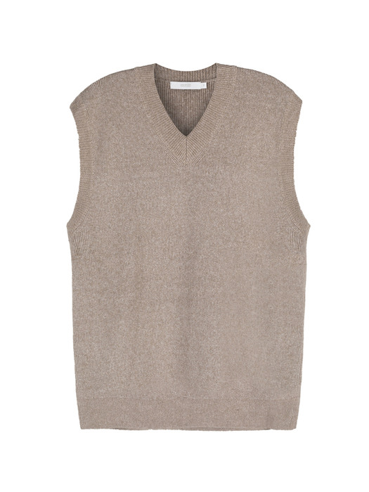 cashline V-neck knit vest(Beige)
