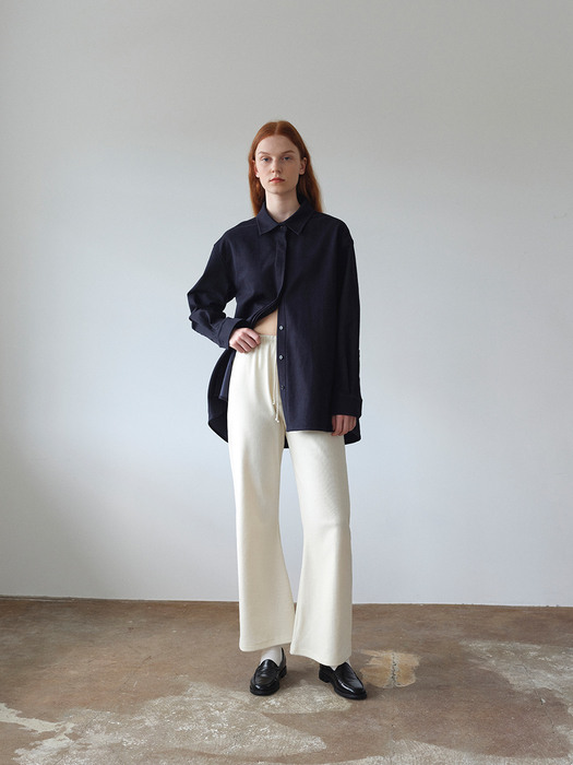  Velour one-mile bootscut pants / Ivory