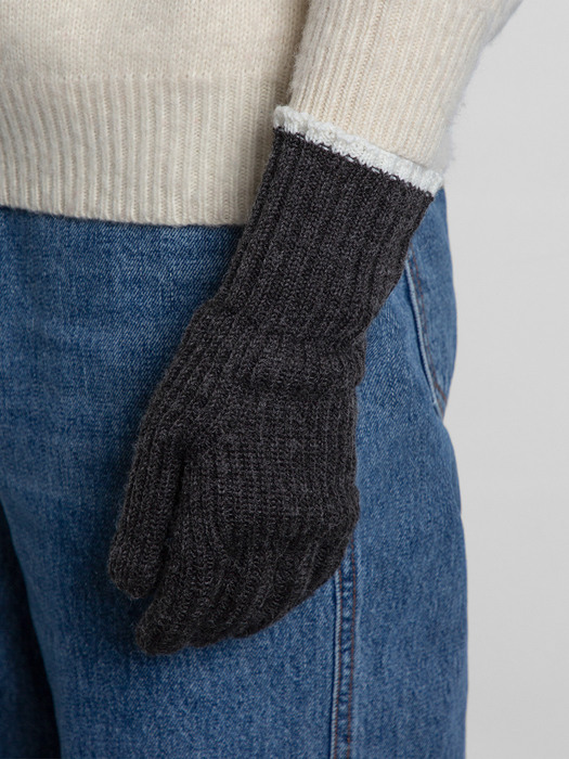 MARITHE KNIT GLOVES charcoal