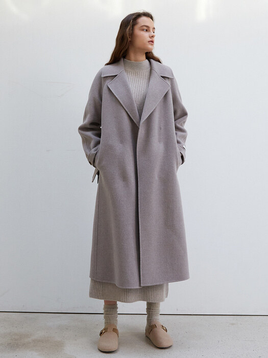 Cashmere Blend Belted Handmade Coat. NW1WWHA28