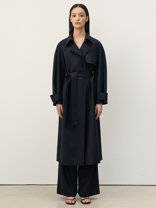 FW20 Simple Trench Coat Navy