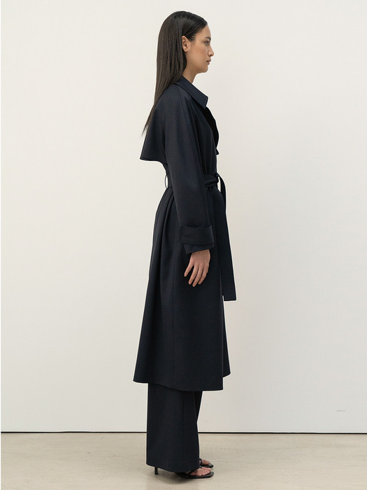 Simple Trench Coat Navy