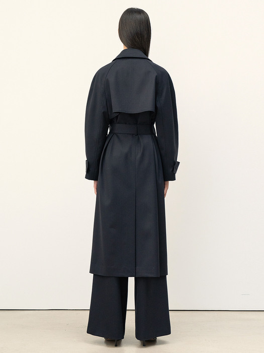 Simple Trench Coat Navy