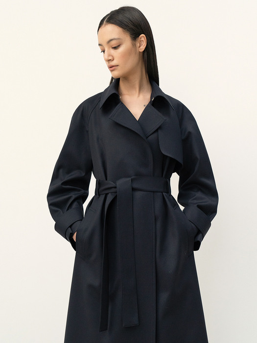 Simple Trench Coat Navy