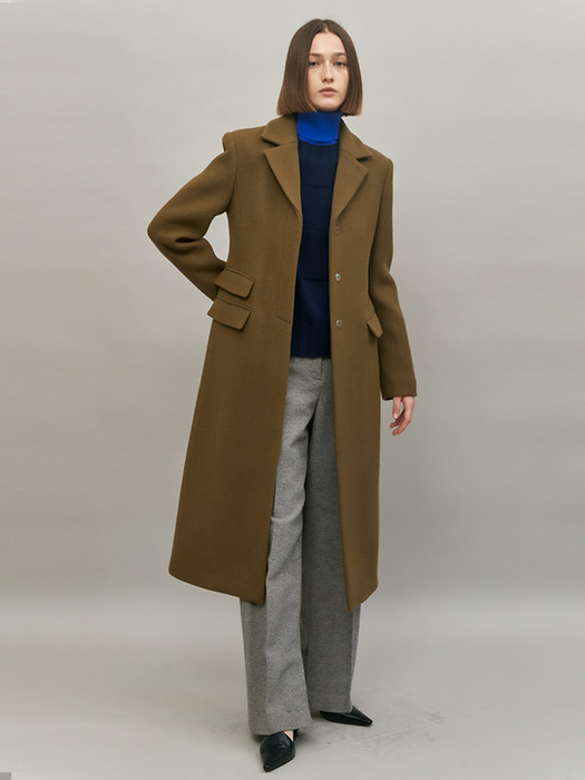 SLIM LINE COAT - BROWN