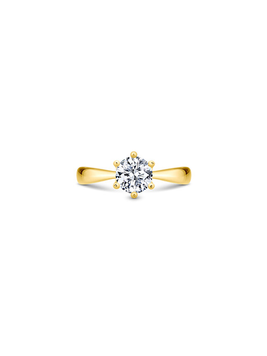solitaire round crown ring(yellow gold)