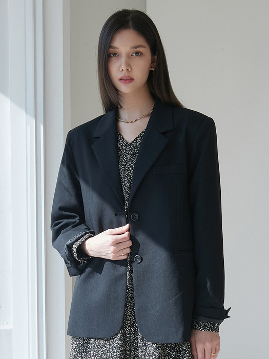 j936 two button jacket (black)