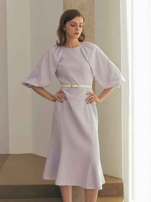 Lumi / Cape Sleeve Belted Dress