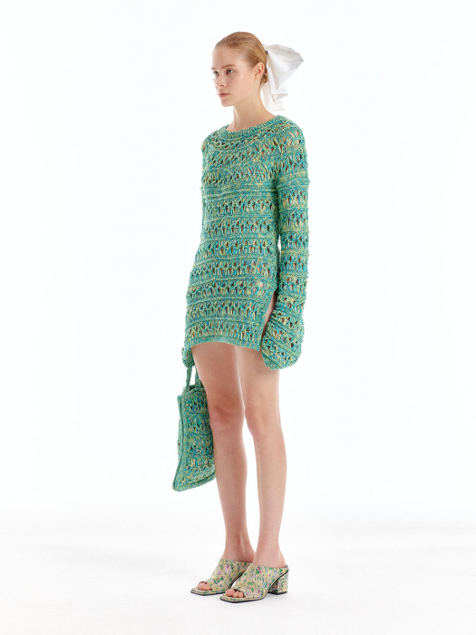 ULEAF Net Mini Dress - Green