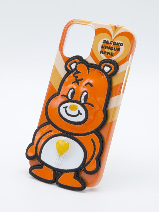 SUN CASE ENAMEL HEART BEAR ORANGE