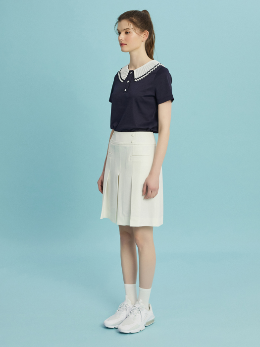Pleated Collar Pique T-shirts_NV