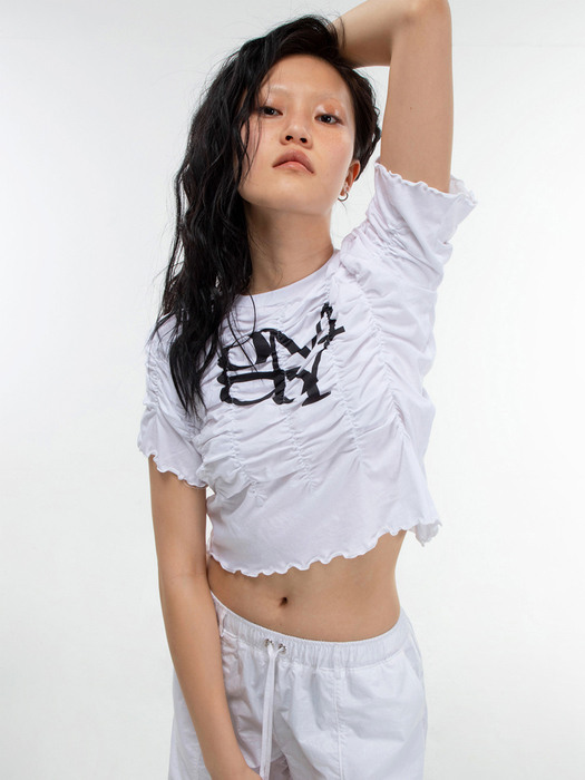 G_SHIRRING T-SHIRTS_22SS / WHITE