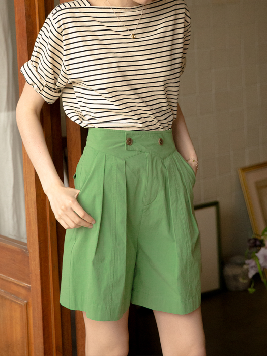 LILY cotton half pants_green