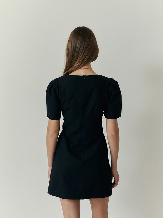 Square Linen Dress_Black