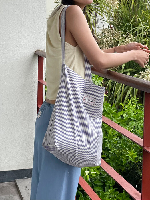 HER ECO BAG, BLUE STRIPE