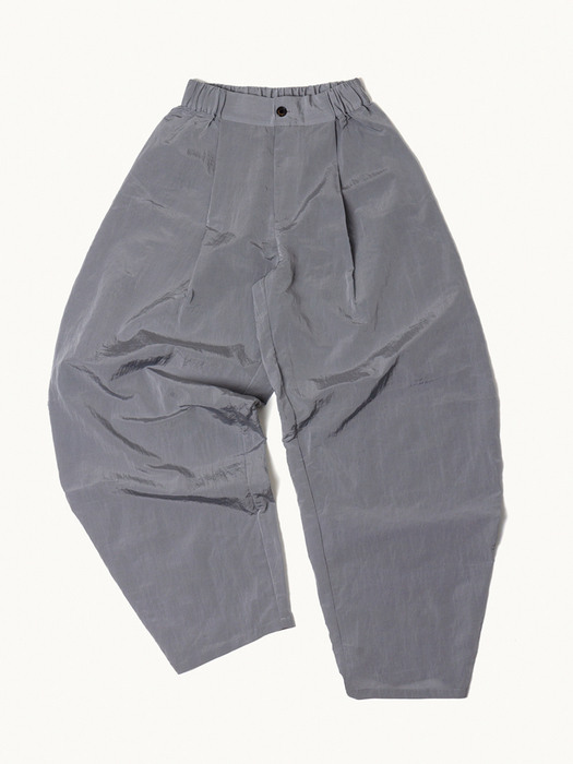 [UNISEX]Back double tuck nylon pants Grey