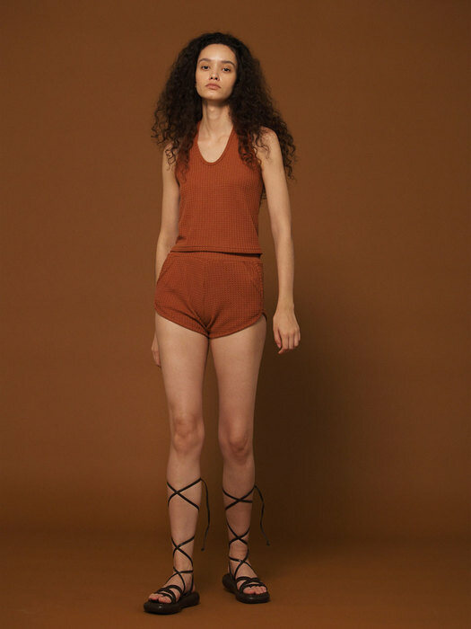 Textured shorts (orange)