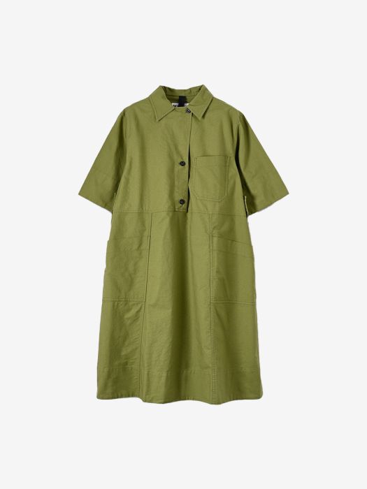 [WOMEN] 22SS FLARE SHIRT DRESS KHAKI WHDR0090S22KGZKHA