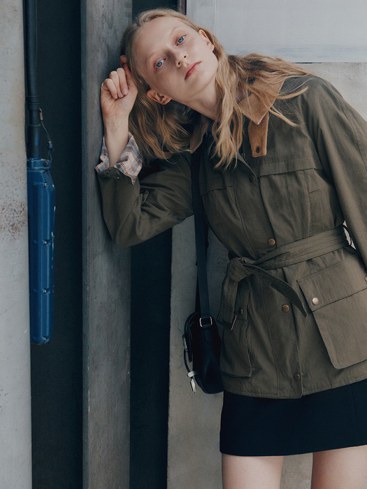 [City Outdoor] Belted Technical Field Jacket