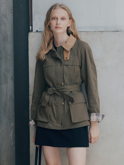 [City Outdoor] Belted Technical Field Jacket