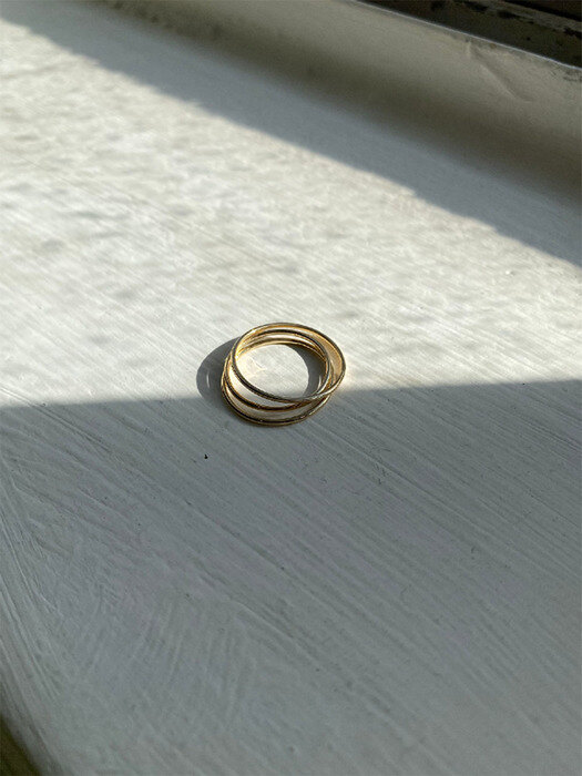 [set][14k gold] basic layered ring (2ea)