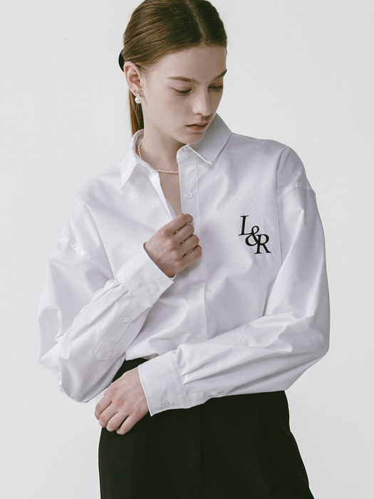 [단독기획] L&R Logo Oxford Shirt white