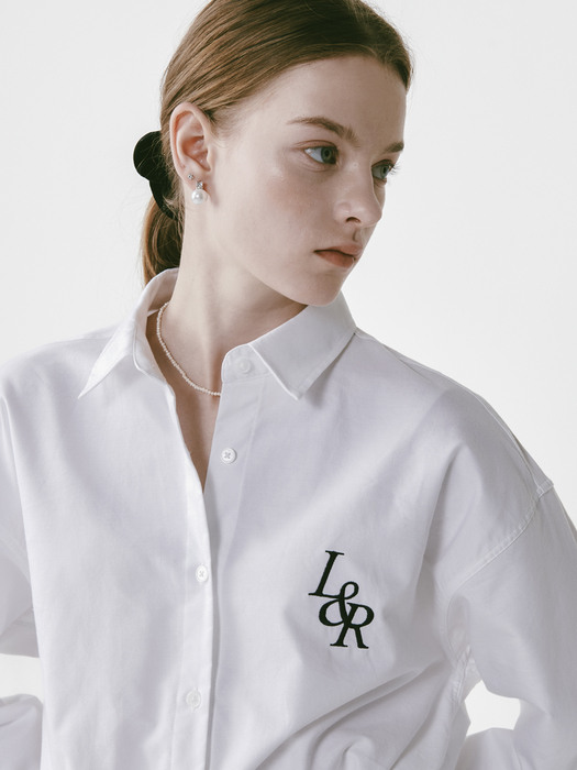 [단독기획] L&R Logo Oxford Shirt white