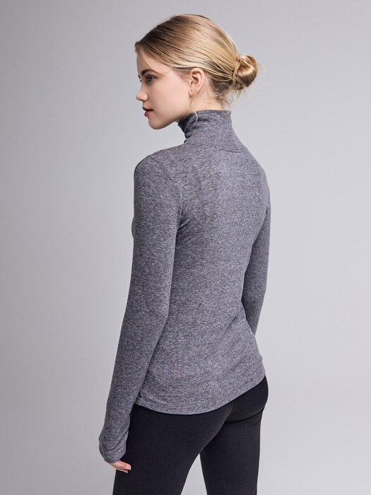 ESSENTIAL HIGH-NECK TOP (CHARCOAL)