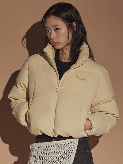 (W) Corduroy Puffer-Down Jumper Ivory