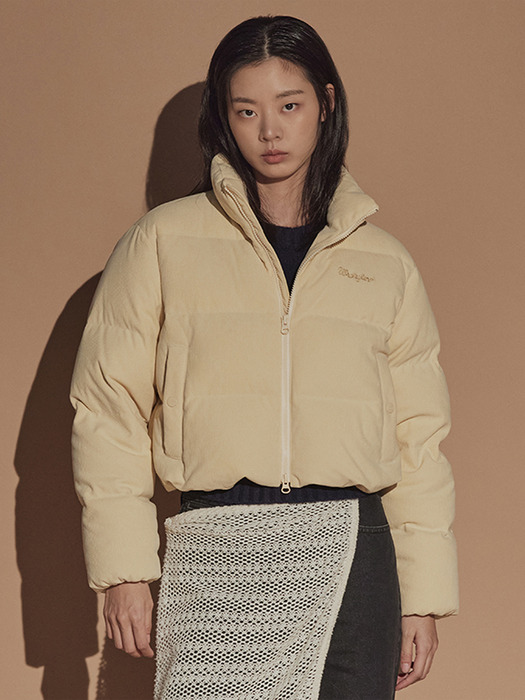 (W) Corduroy Puffer-Down Jumper Ivory