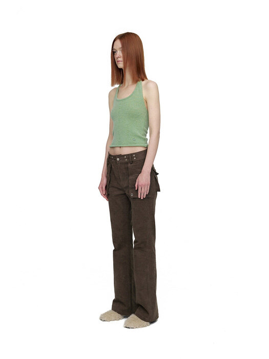 HIP POCKET SUEDE PANTS / BROWN