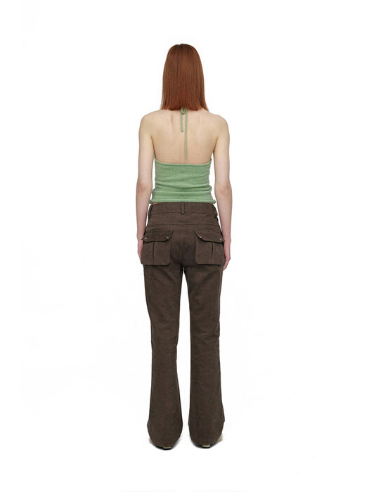 HIP POCKET SUEDE PANTS / BROWN