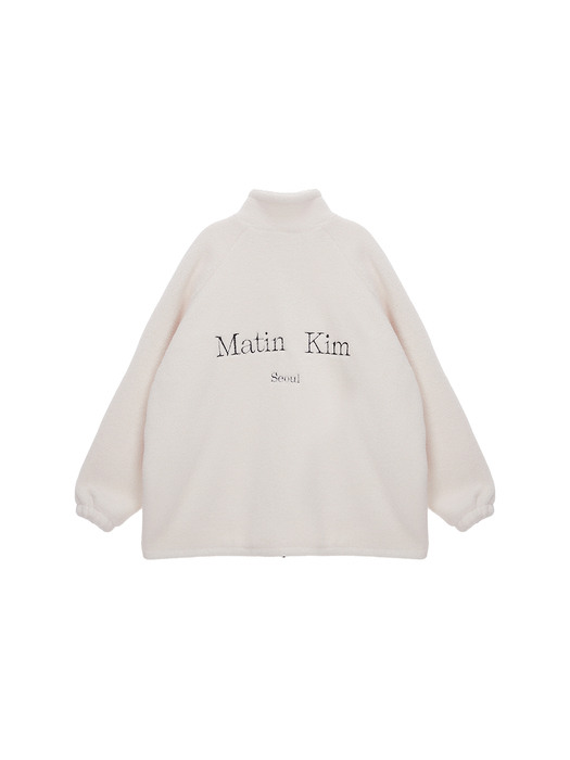 Matin Kim마뗑킴]MATIN FLEECE ZIP UP JUMPER IN IVORY