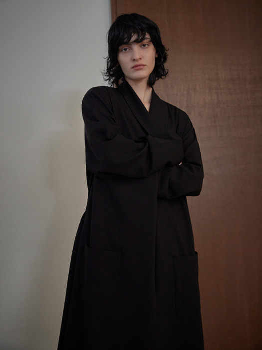 CLASSIC LONG ROBE_deep black (women)