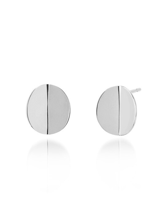 Angle - Folded Circle Stud Earrings