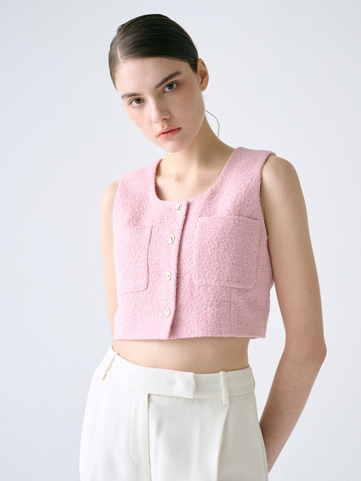 Tweed Cropped Vest