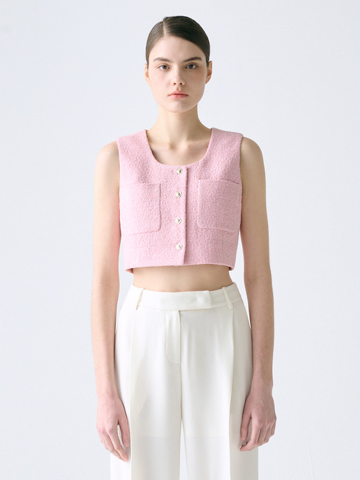 Tweed Cropped Vest